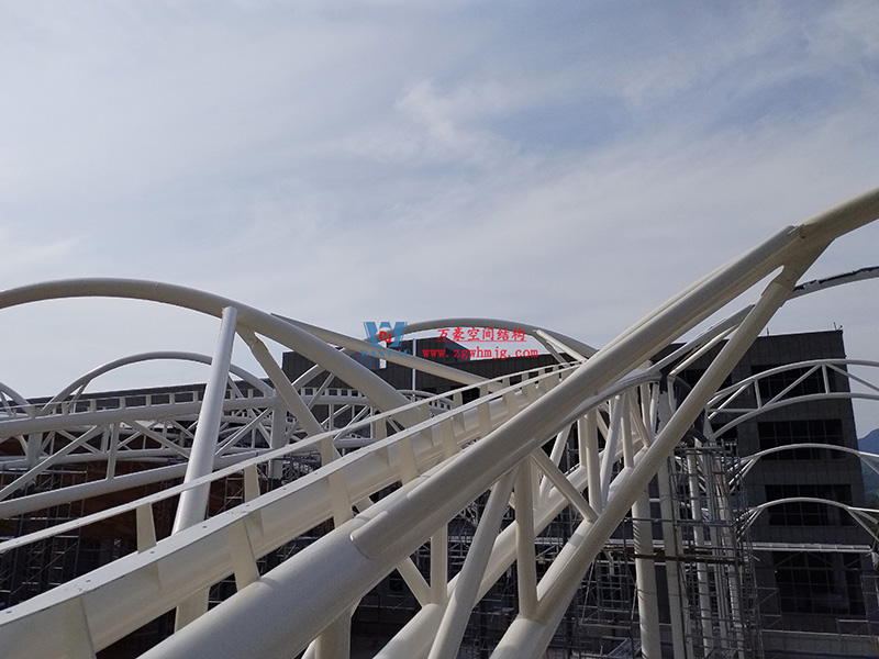 浙江真愛毯業(yè)科技有限公司廠房三屋面膜結(jié)構(gòu)工程完工大吉！