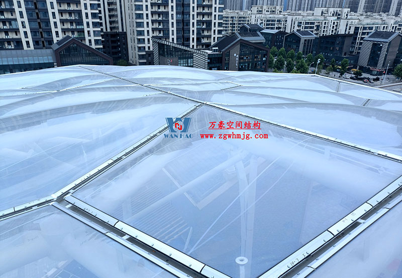 驚艷的藝術(shù)品|合肥文一塘溪津門(mén)天幕鋼結(jié)構(gòu)及ETFE氣枕膜工程