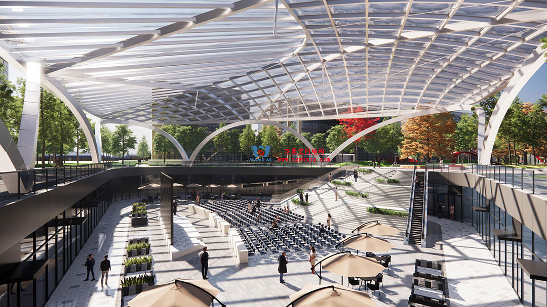 ETFE氣枕膜與雙曲面空間網(wǎng)殼結(jié)構(gòu)結(jié)合是什么樣？一起來一睹真容